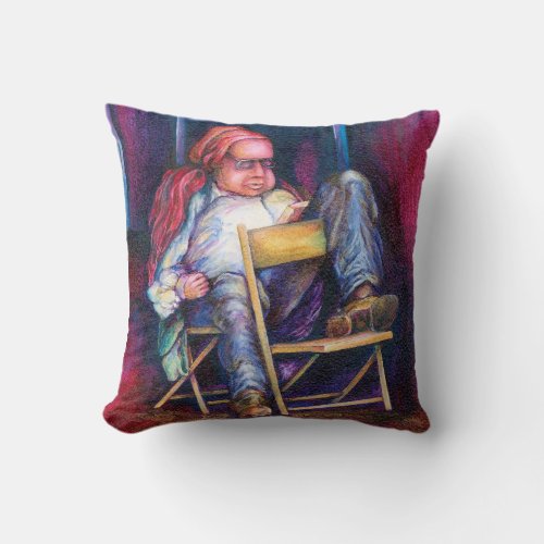 Norman Perfers to Draw in His Sleep Throw Pillow