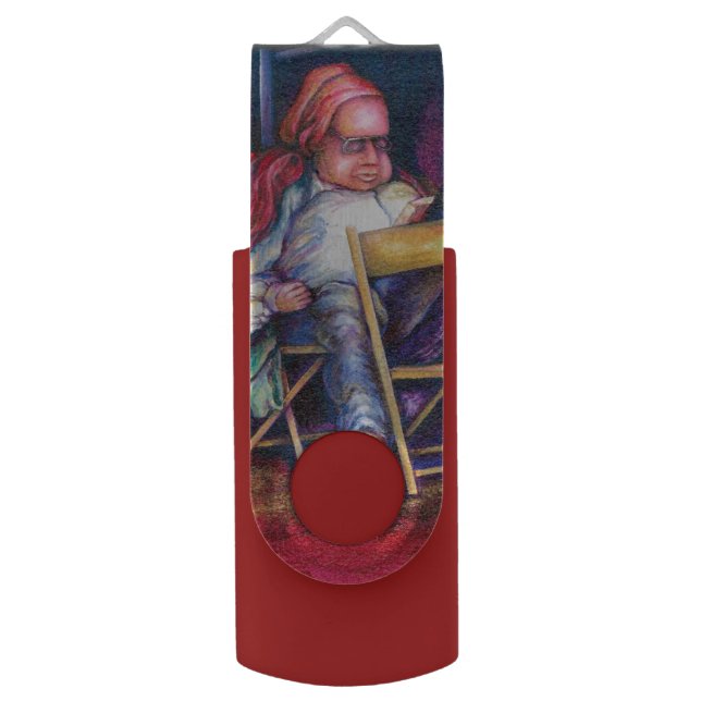 Norman prefers to draw in his Sleep Flash Drive (Front Vertical)