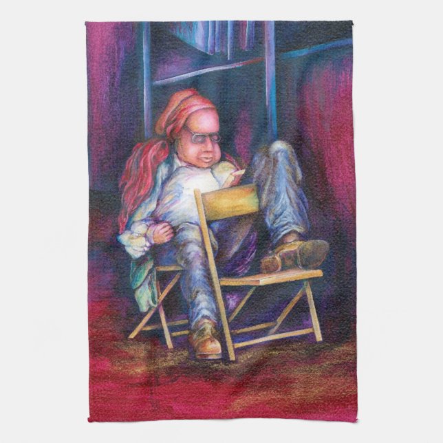 Norman Prefers to Draw in his Sleep Kitchen Towel (Vertical)