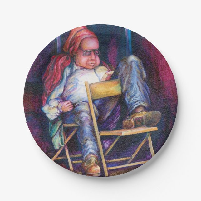 Norman prefers to draw in his Sleep Paper Plates (Front)