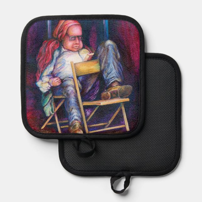 Norman Prefers to Draw in his Sleep Pot Holder (Front/Back)