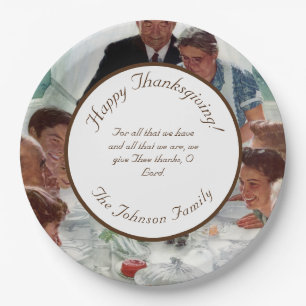 Norman Rockwell Customizable Thanksgiving Paper Plates