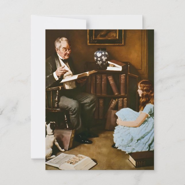  Norman Rockwell Whereabouts Encyclopaedia Britann Holiday Card (Front)