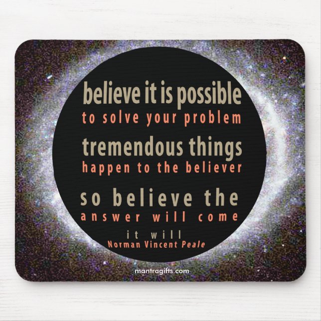 Norman Vincent Peale Quote Mouse Pad (Front)