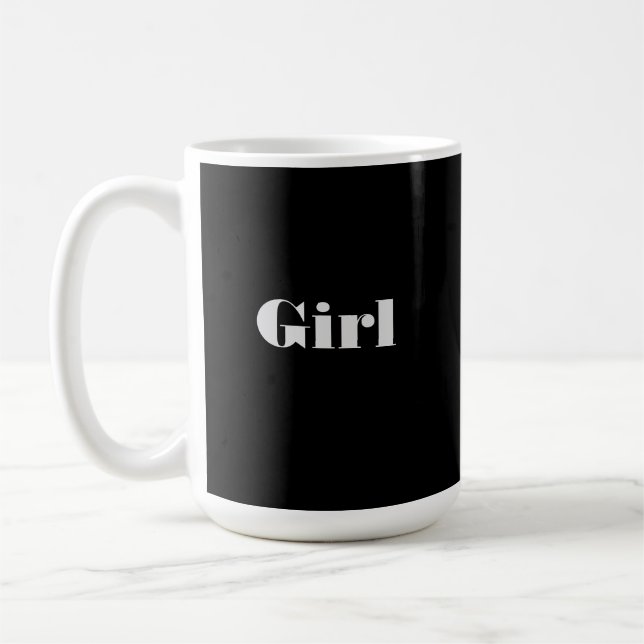 Normande Font Girl Text with Classic Mug Cups (Left)