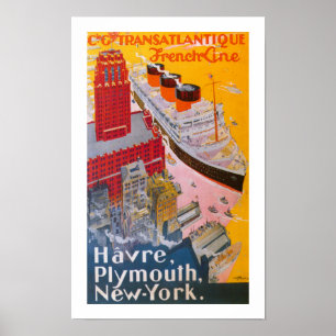 Normandie at New York Harbour Poster