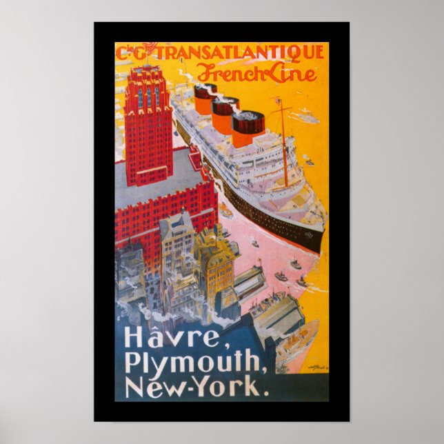 Normandie at New York Harbour Poster (Front)