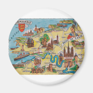Normandie old map magnet