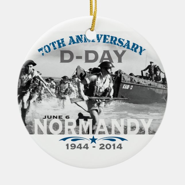 Normandy 70th D-Day Anniversary Ceramic Ornament (Front)