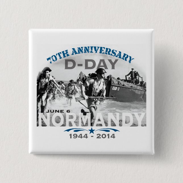 Normandy 70th D-Day Anniversary Pinback Button (Front)
