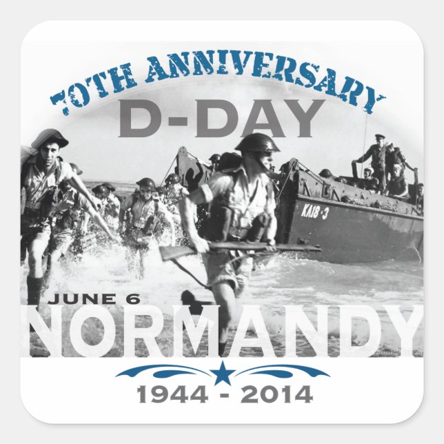 Normandy 70th D-Day Anniversary Square Sticker (Front)