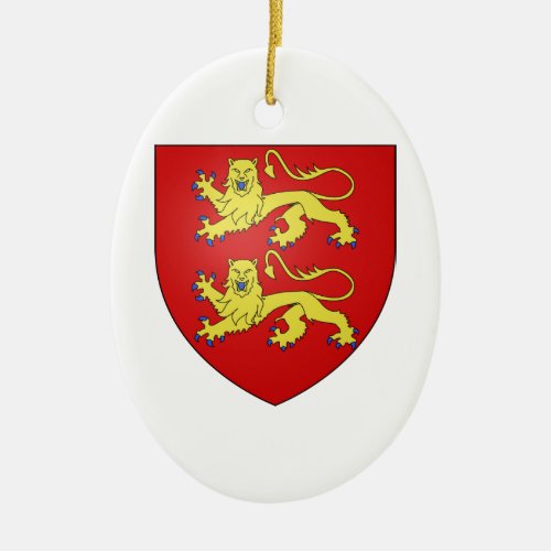 Normandy France Coat of Arms Ceramic Ornament