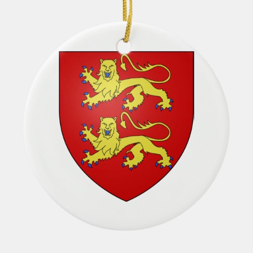 Normandy France Coat of Arms Ceramic Ornament