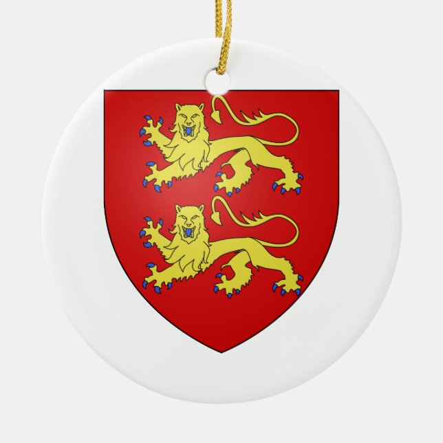 Normandy (France) Coat of Arms Ceramic Ornament (Front)