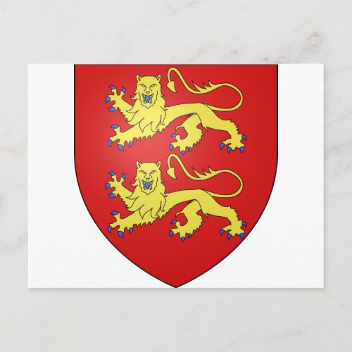 Normandy France Coat of Arms Postcard