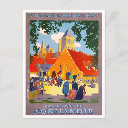 Normandy France vintage travel Postcard