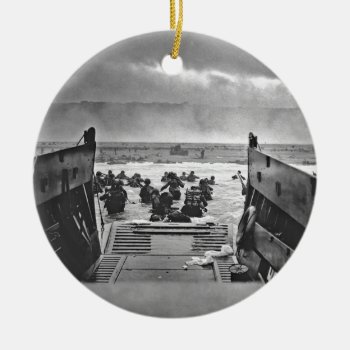 Normandy Invasion At D-day - 1944 Ceramic Ornament by Brookelorren at Zazzle