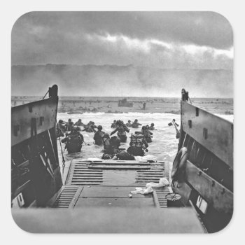 Normandy Invasion At D-day - 1944 Square Sticker by Brookelorren at Zazzle