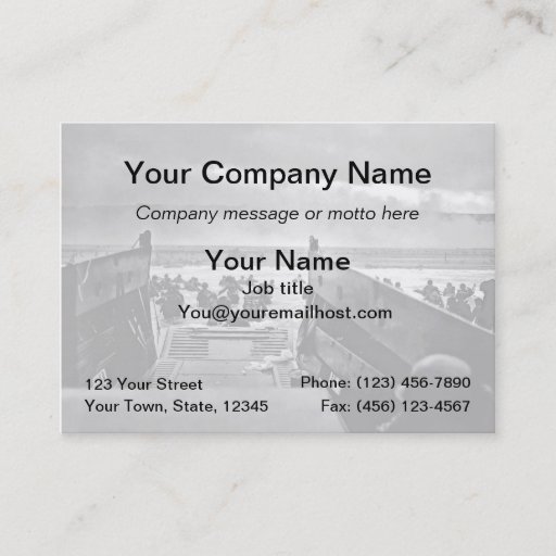 Customizable Normandy Landing Business Card