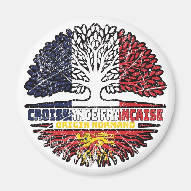 Normandy Norman French France Tree Roots Flag Magnet (Front)
