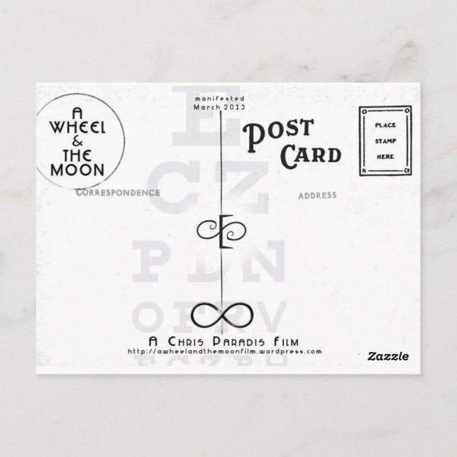 NORMAN'S WHEEL VISION POSTCARD (Back)