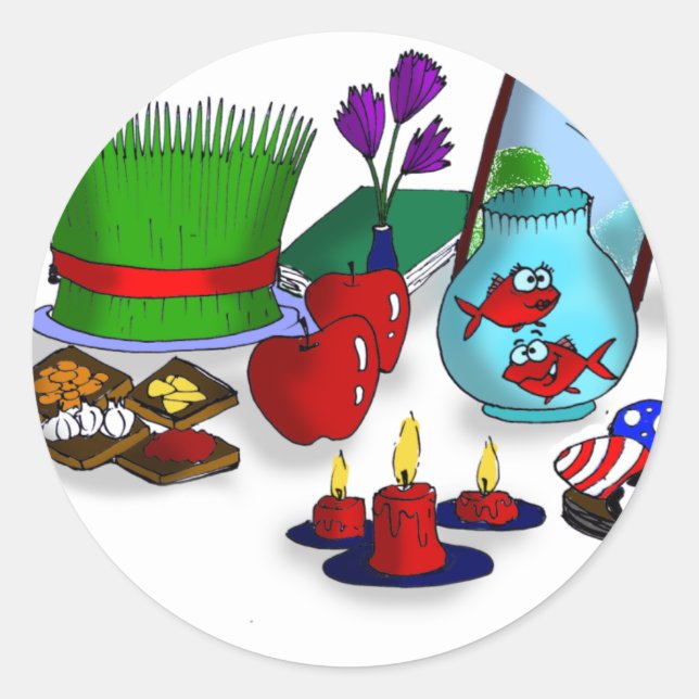 Norooz Cartoon Classic Round Sticker (Front)