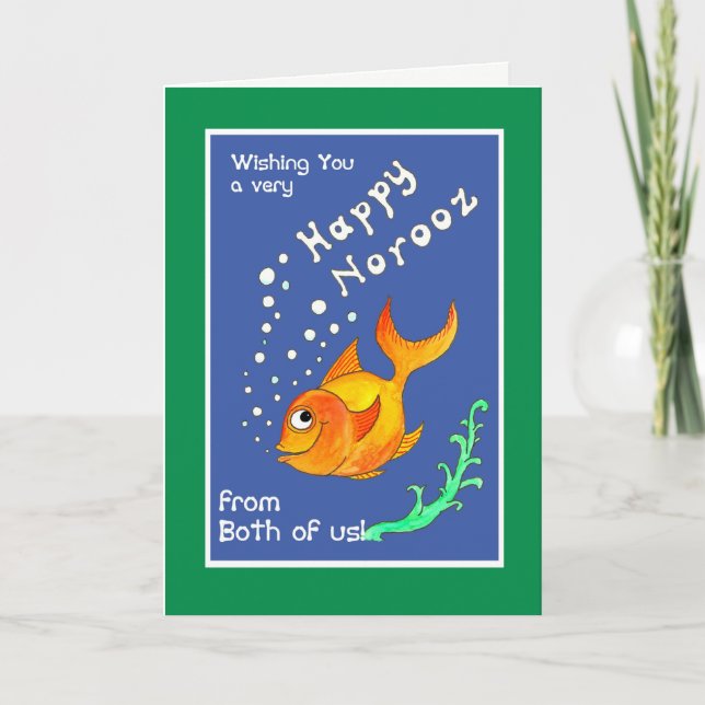 Norooz Goldfish, 'From Both of Us' Greeting Card (Front)
