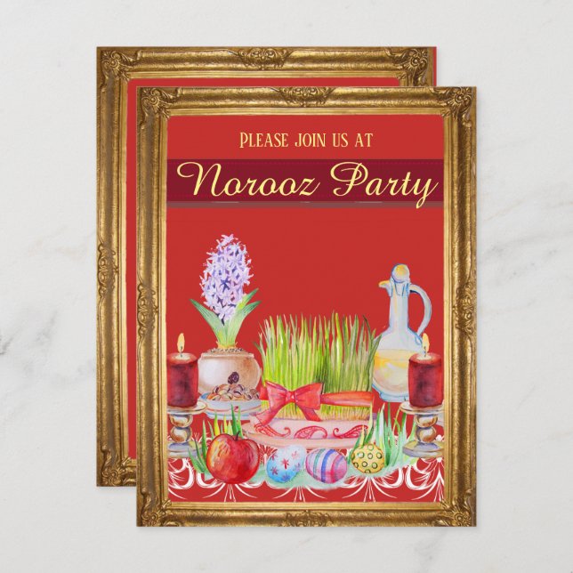 Norooz party Haft Sin Invitation (Front/Back)