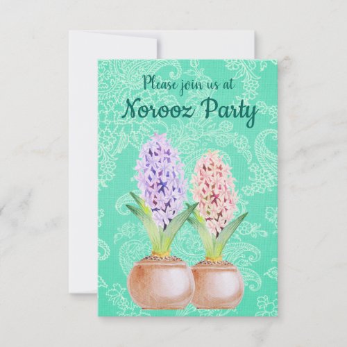 Norooz party Hyacinth emerald green Invitation