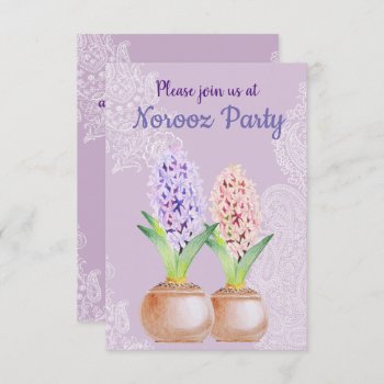 Norooz Party Hyacinth Purple Invitation by Ink_Ribbon at Zazzle
