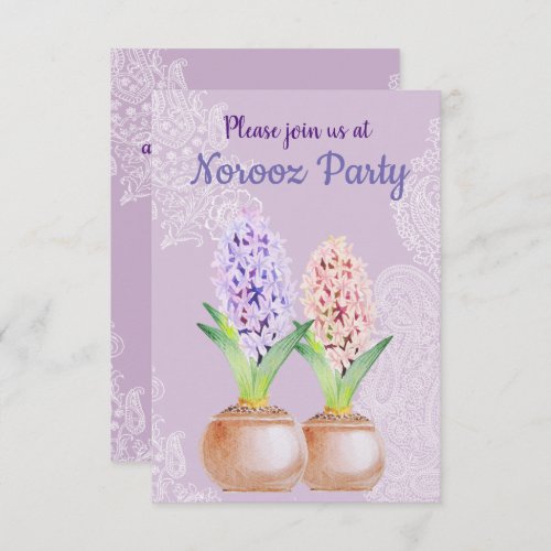 Norooz party Hyacinth purple Invitation