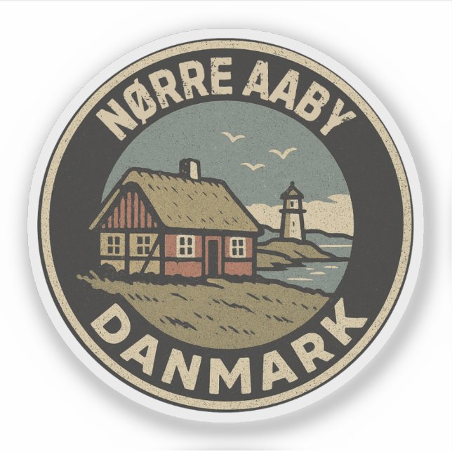 Nørre Aaby, Denmark Danmark  Sticker (Front)