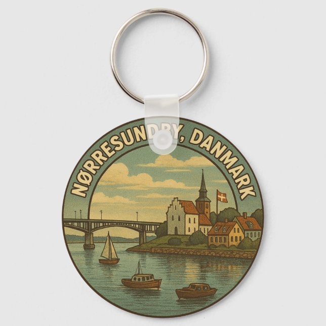 Nørresundby Denmark Bridge Keychain (Front)