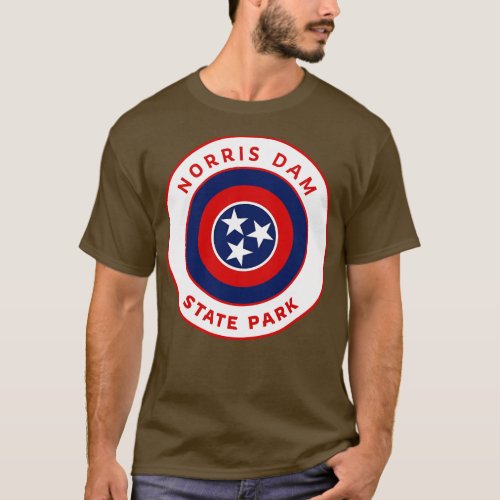 Norris Dam State Park Tennessee Flag Bullseye T_Shirt