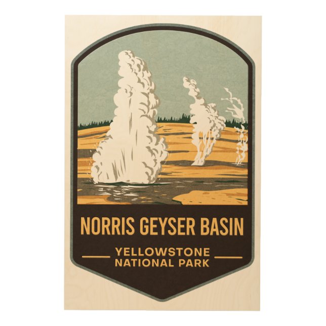 Norris Geyser Basin Yellowstone National Park Wood Wall Art (Front)