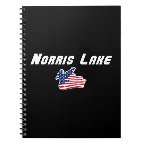 Norris Lake Tennessee American Eagle Flag Artwork Notebook