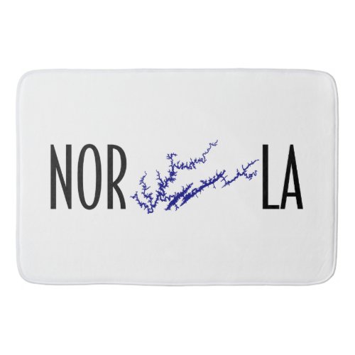 Norris Lake Tennessee Black Blue Shoreline Art Bath Mat