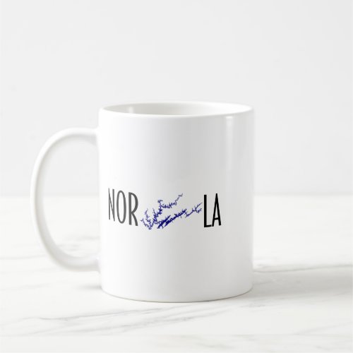 Norris Lake Tennessee Black Blue Shoreline Art Coffee Mug