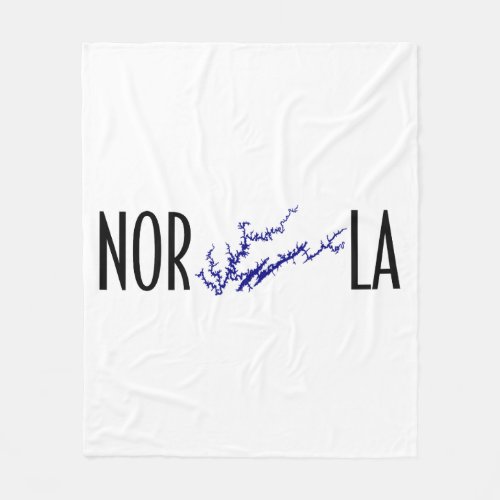 Norris Lake Tennessee Black Blue Shoreline Art Fleece Blanket