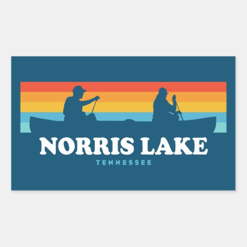 Norris Lake Tennessee Canoe Rectangular Sticker