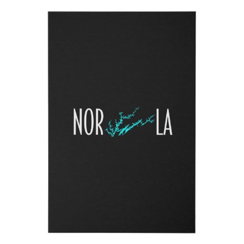 Norris Lake Tennessee Cyan Shoreline Graphic Art Faux Canvas Print