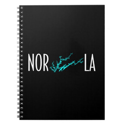 Norris Lake Tennessee Cyan Shoreline Graphic Art Notebook