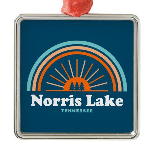 Norris Lake Tennessee Rainbow Metal Ornament