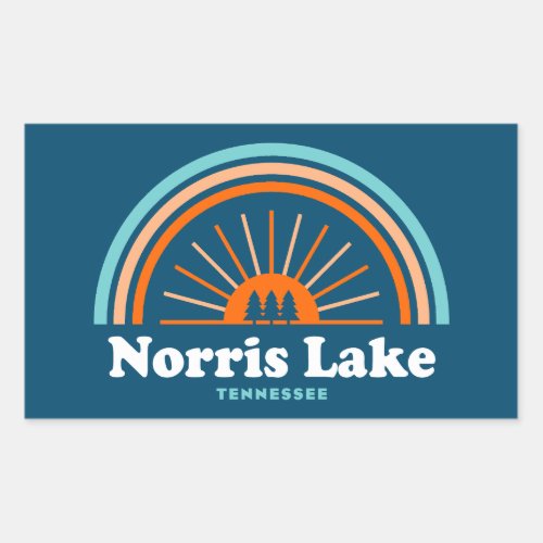 Norris Lake Tennessee Rainbow Rectangular Sticker