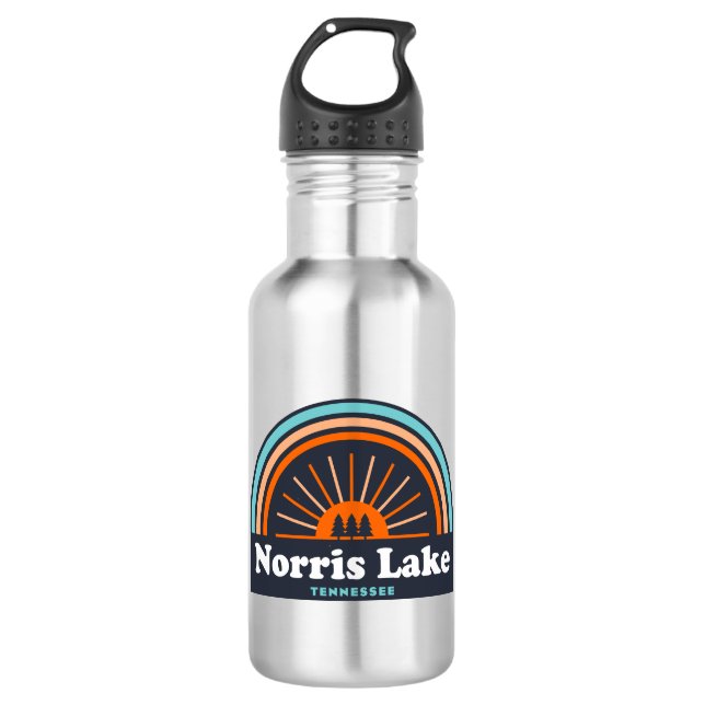 Norris Lake Tennessee Rainbow Stainless Steel Water Bottle (Front)