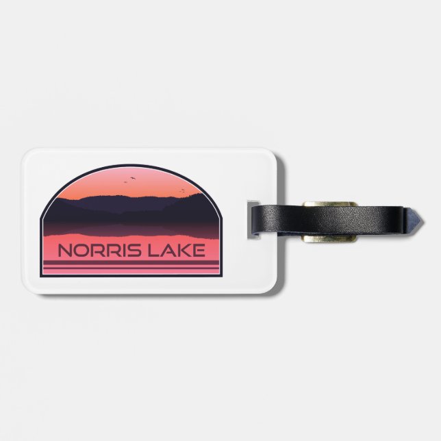 Norris Lake Tennessee Red Sunrise Luggage Tag (Back Horizontal)