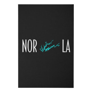 Norris Lake Tennessee Shoreline Map Typography Faux Canvas Print