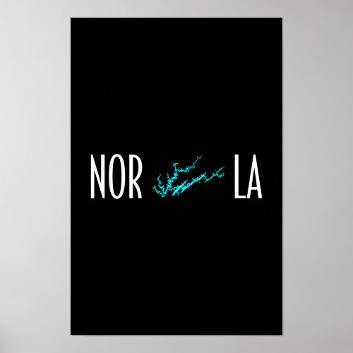 Norris Lake Tennessee Shoreline Map Typography Poster