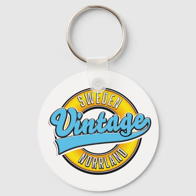 Norrland Sweden vintage style logo Keychain (Front)