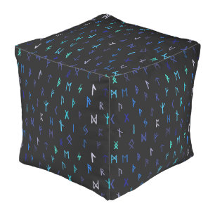 Norse At Night Square Pouf